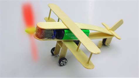How to Make a Airplane at Home Easy With DC Motor & Popsicle Sticks - Simple Car , Plane DIY ...