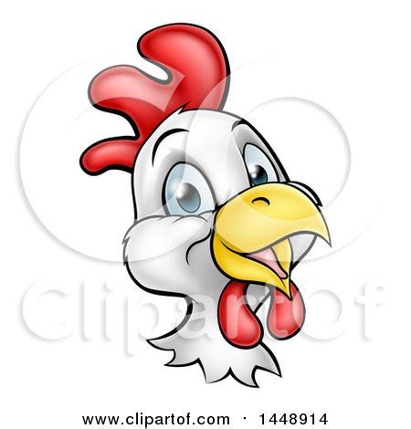 Clipart of a Cartoon Happy Chicken Face - Royalty Free Vector ...