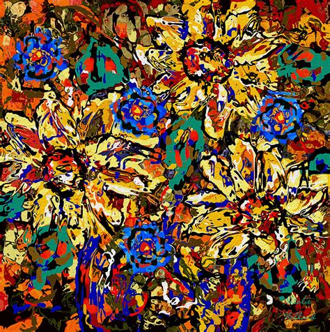 Sunflower Abstract Painting by Natalie Holland