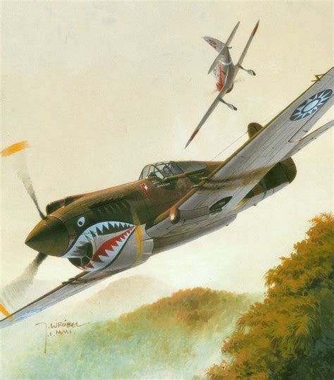 P-40B 'Flying Tigers' by Jaroslaw Wróbel Jet Fighter Pilot, Wwii ...