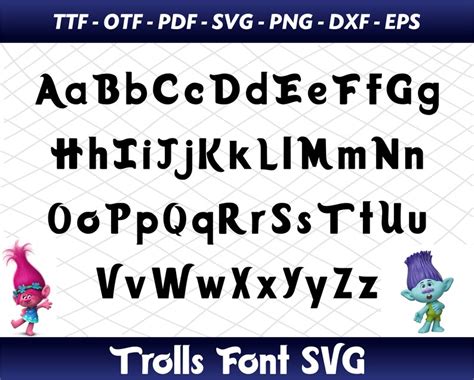 Trolls Font svg Trolls letters svg Trolls alphabet svg Font | Etsy