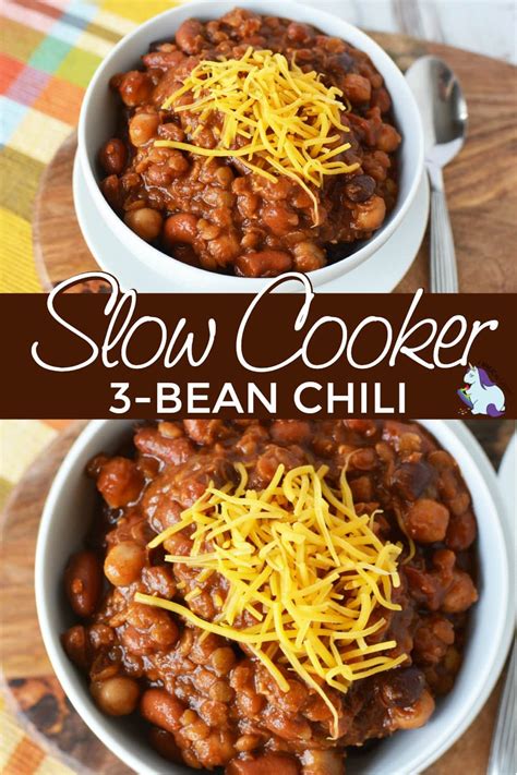 Easy Three Bean Slow Cooker Chili Recipe | A Magical Mess