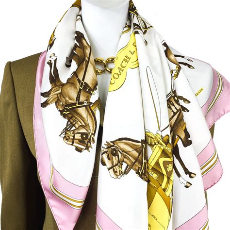 Hermes Silk Scarf Coach & Saddle Early Issue | Silk scarf style, Silk scarf, Hermes scarf