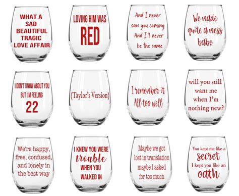 Taylor Swift Wine Glass RED Wine Glass Quote Quote Wine - Etsy