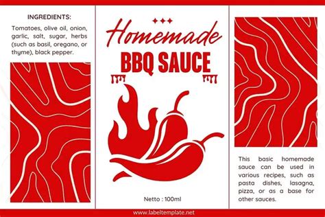 BBQ Sauce Labels Template - 7+ Free - label template