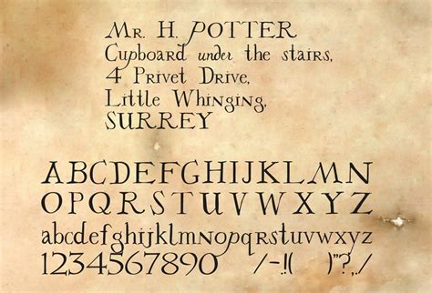 Hogwarts Acceptance Letter Typeface