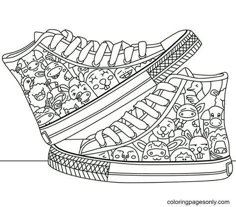 91 Shoe Coloring Pages - ColoringPagesOnly.com