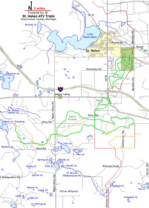 St. Helen ATV ORV OHV Motorcycle Off road Trail Map Roscommon County ...