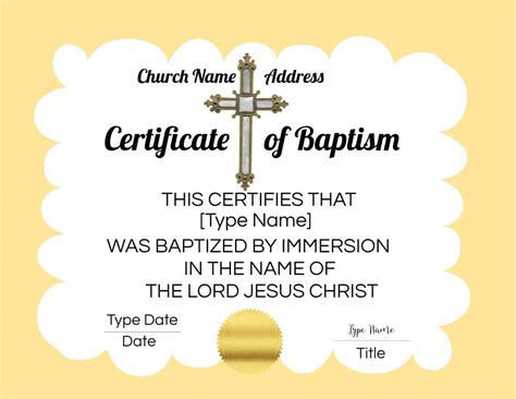 FREE Baptism Certificate Templates | Customize Online | No Watermark