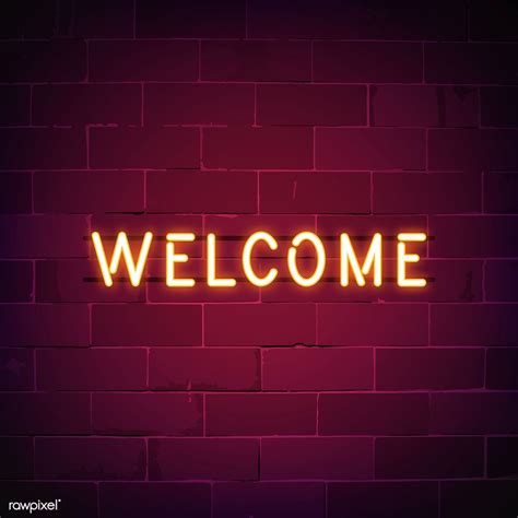 Welcome in neon sign vector | free image by rawpixel.com / NingZk V ...