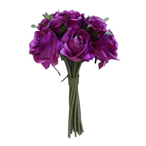 Rose Nosegay Standing Bouquet in Purple 8" Bouquet Head x 12" Tall | Purple wedding flowers ...