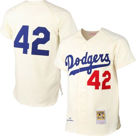 Mens Brooklyn Dodgers Jackie Robinson Mitchell & Ness Cream MLB Authentic Jersey