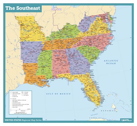 us map southeast printable map of se usa 1 fresh us map - printable map ...