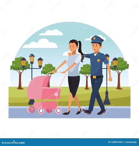 City Police Officer On Duty Cartoon Vector Illustration | CartoonDealer.com #128951652