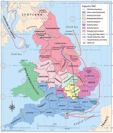 England in 1066 | Map of britain, Map, England map