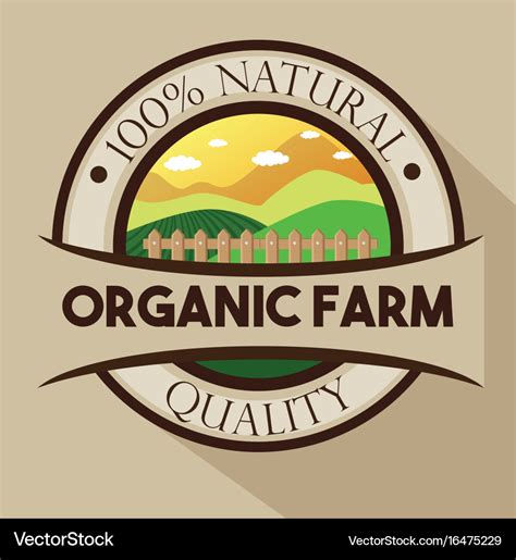 Organic farm logo Royalty Free Vector Image - VectorStock