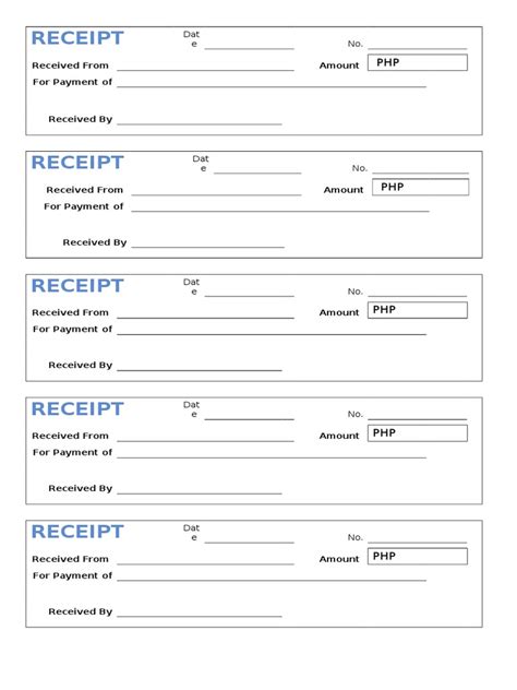 Receipt: Received From Amount For Payment of | PDF