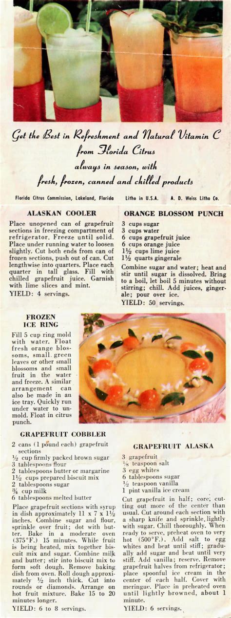 Florida Citrus Commission Recipes - vintage.recipes