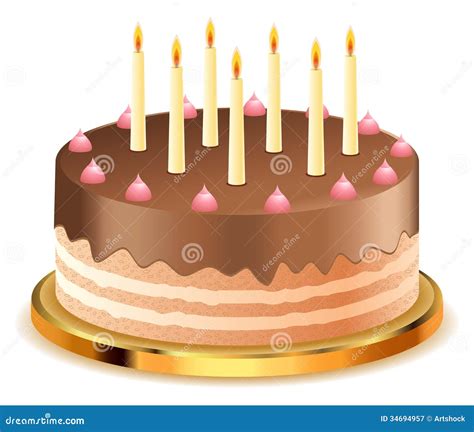 Chocolate Cake With Candles Royalty Free Stock Photography - Image: 34694957