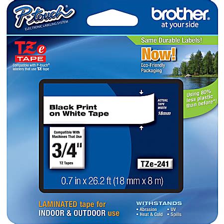 Brother TZe 241 Label Maker Tape 34 x 26 316 White - Office Depot