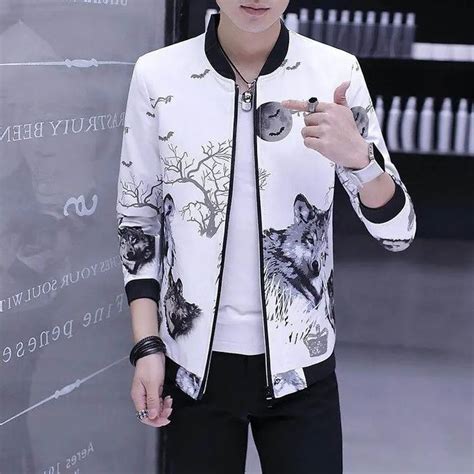 Fashion Men Slim Long Sleeve Clothing Print Jacket Clothes @ Best Price ...