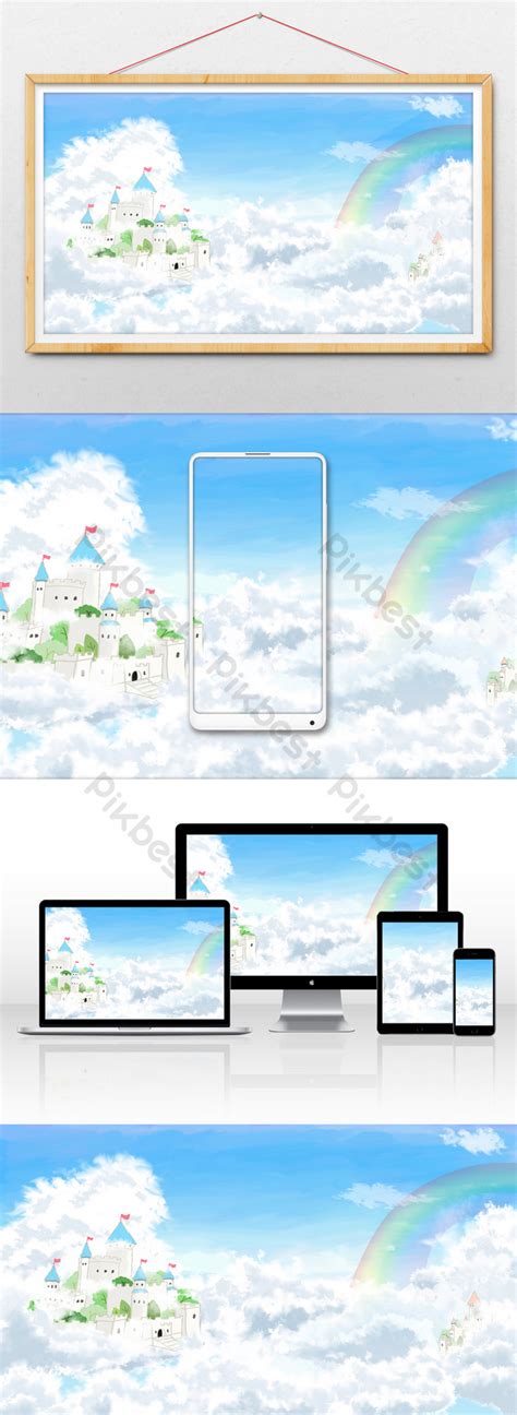 Beautiful And Fresh Cloud Castle Illustration Illustration | PSD Free ...