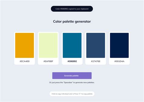 Random color palette generator web app - DevProjects