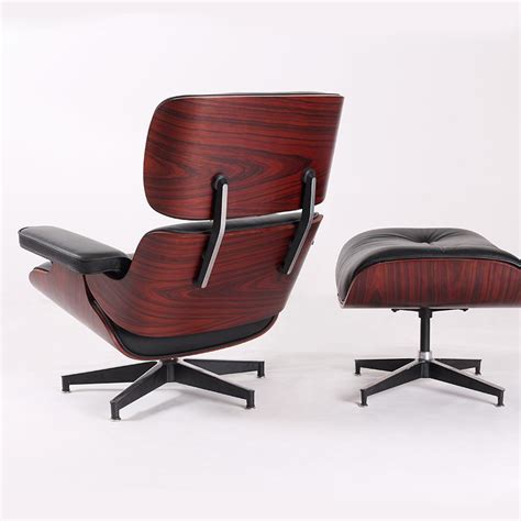 Charles Eames Lounge Chair Replica – Black – Dark Rose Wood