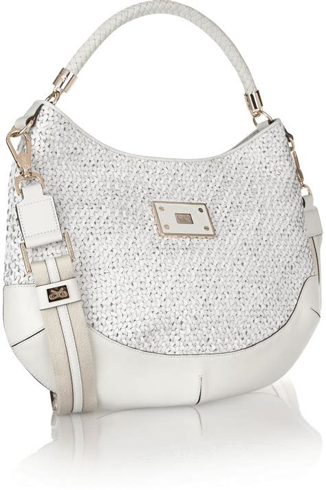 Anya Hindmarch Jethro Woven Leather Shoulder Bag in White - Lyst