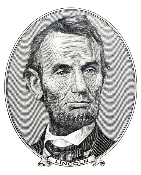 President Abraham Lincoln on Five Dollar Bill Stock Photo - Image of banknote, abraham: 24150398