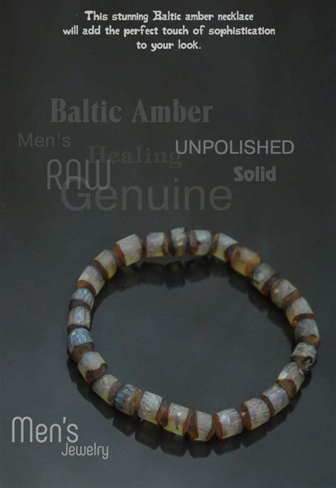 Baltic amber bracelet Men's elegant raw unpolished green gray | eBay | Amber bracelet, Baltic ...