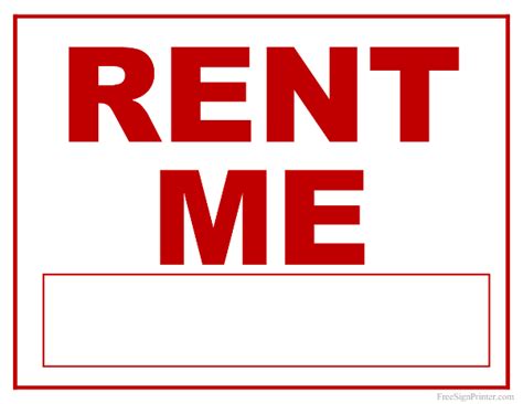 Printable Rent Me Sign