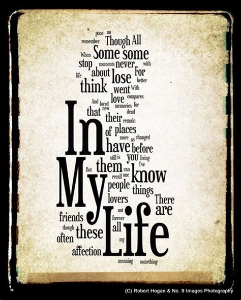 Items similar to In My Life Lyrics - The Beatles Word Art - Word Cloud Art 16x20 Print - Gift ...