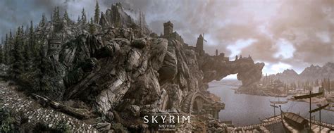 Download A Stunning View of the City of Solitude in Skyrim Wallpaper | Wallpapers.com