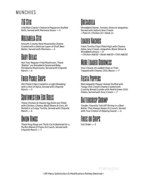 Menu of 716 Burgers & Brew in Lakeland, FL 33810