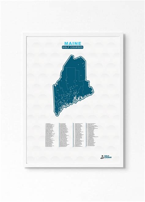 Perfect Maine Golf Course Map Gift | Golf Course Prints - Golf Course ...