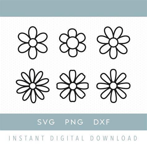 Daisy Svg Bundle, Daisy Outline Png, Instant Digital Download - Etsy