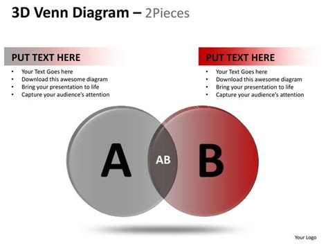 3d venn diagram 2 and 3 powerpoint presentation templates