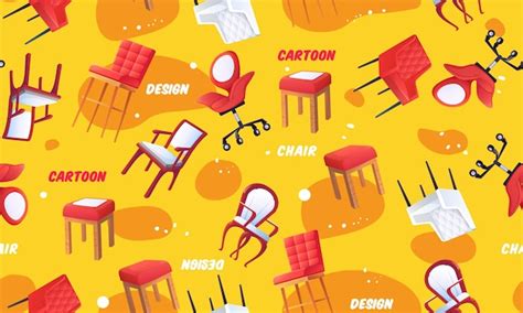 Premium Vector | Office chairs seamless pattern modern home furniture ...