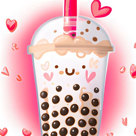 Valentines Day Boba Tea Doodle · Creative Fabrica