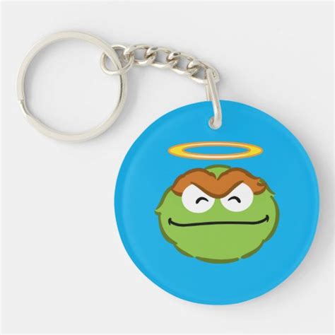 Oscar Smiling Face with Halo Keychain | Zazzle.com