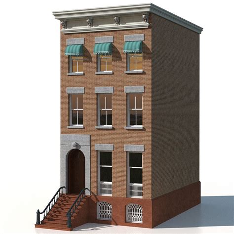 new york brownstone 3d model | New york brownstone, New york buildings ...