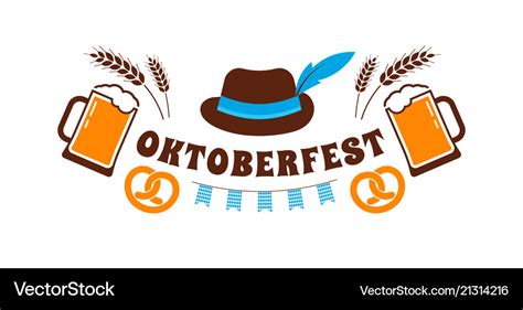 Oktoberfest flyer banner beer festival logo Vector Image