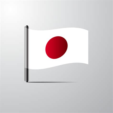 Japan waving Shiny Flag design vector 14179996 Vector Art at Vecteezy