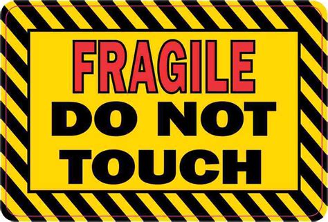 3in x 2in Fragile Do Not Touch Sticker Vinyl Caution Sign Decal Stickers