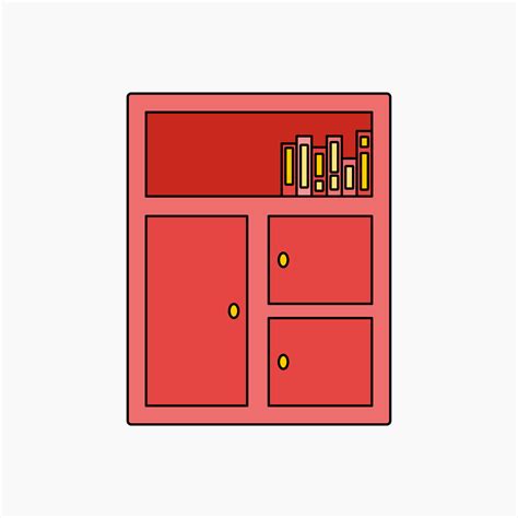 cupboard or book shelf clip art or icon vector illustration for design decorations. furniture ...