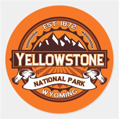 Yellowstone National Park Round Stickers | Zazzle