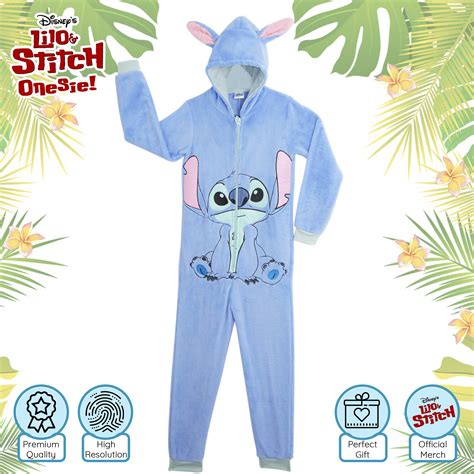 Disney Stitch Onesie for Kids Super Soft Fleece Sleepsuit for Girls Disney Stitch Gifts: Buy ...