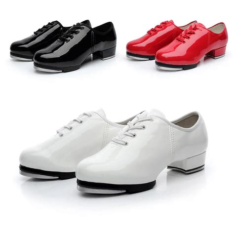 Brand New Hot Sale Patent Leather Clogging Tap Shoes For Men And Women Lace Up Size EU34 EU45 ...