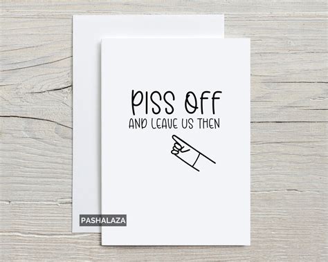 Funny Leaving Card for Work Colleague Rude Leaving Card for - Etsy